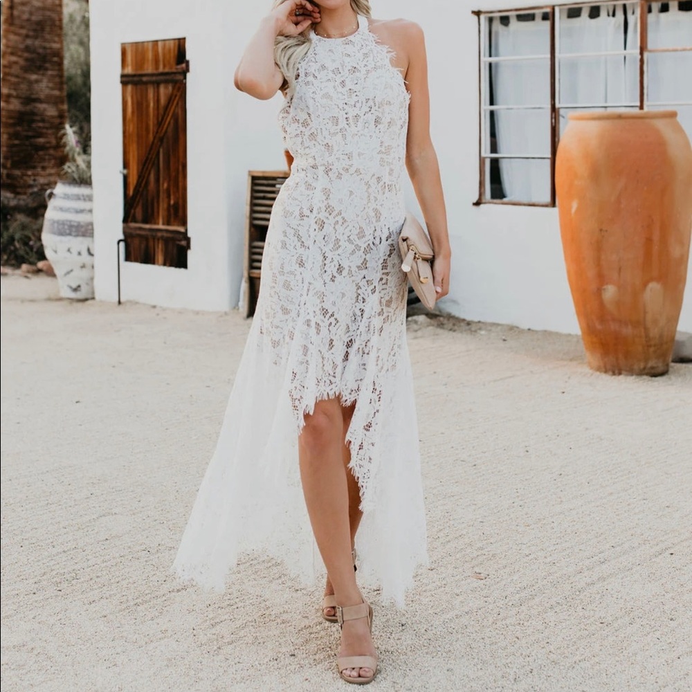 🔥 Do + Be - Lace High Low Maxi Dress